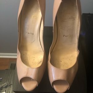 Christian Louboutin heels - nude- size 38.5(8.5us)